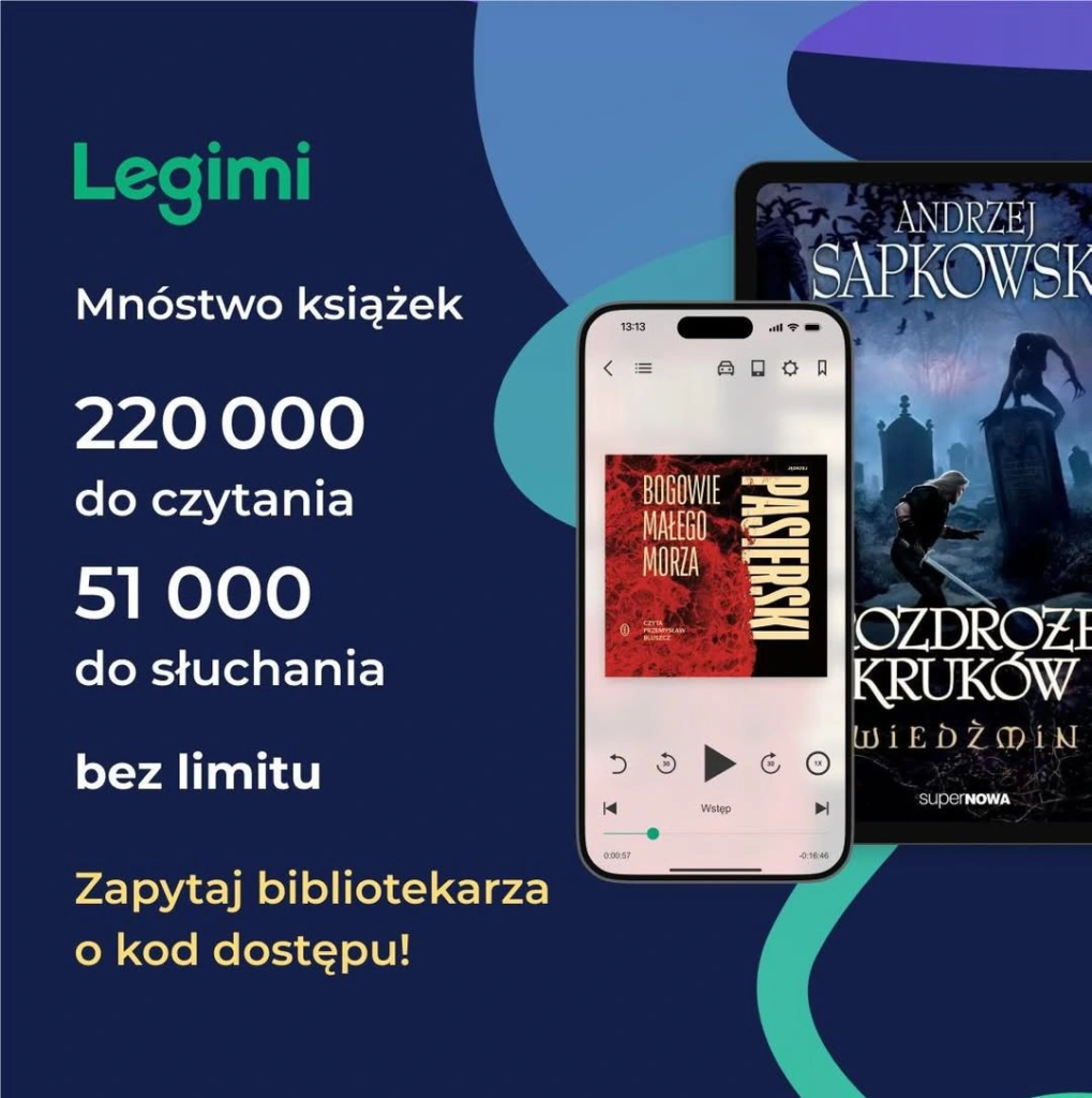 Plakat: Legimi dla czytelników Biblioteki w Brańszczyku