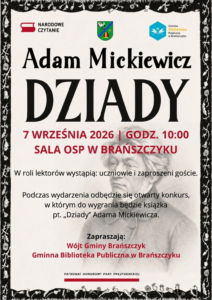 Plakat: Narodowe Czytanie 2026 — zaproszenie na „Dziady”